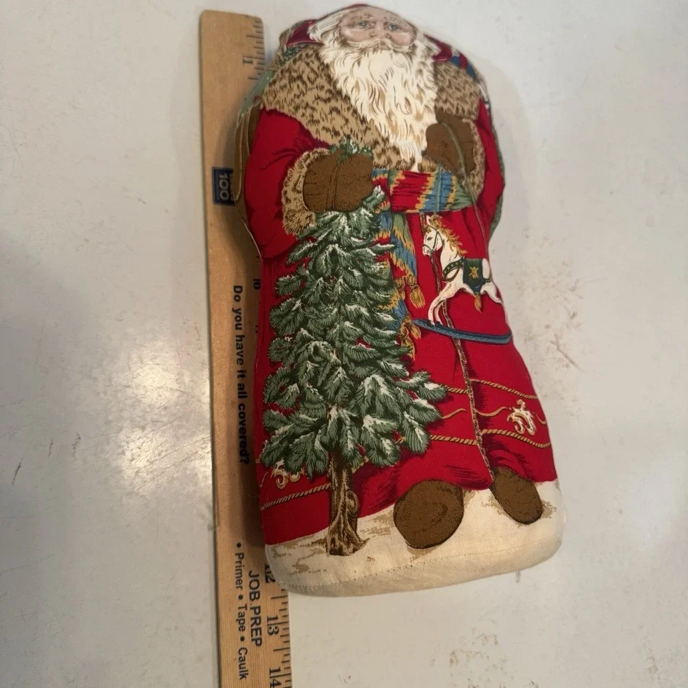 Vintage Fabric Santa Claus Father Christmas‎  Stuffed Pillow 12